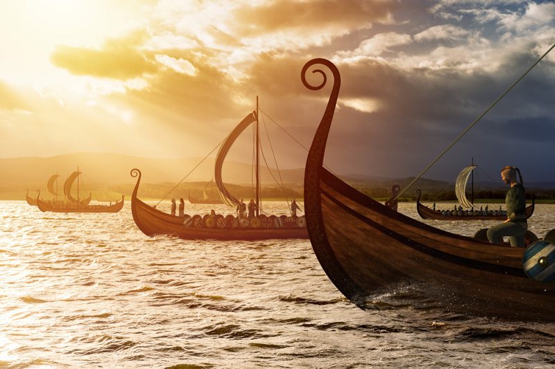 vikingskip på havet